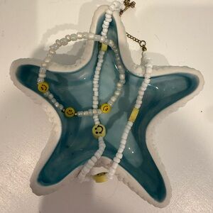 Smiley face bracelet and necklace set